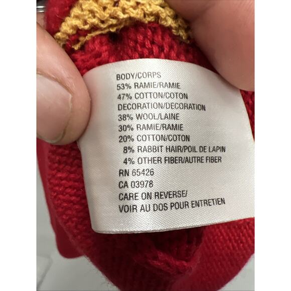 Vintage Northern Isles Sweater Womens Size Medium Red Puppy Dog Fall Leaves - Picture 6 of 9